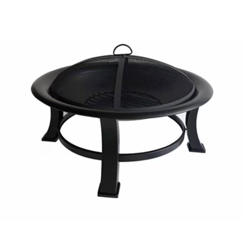 

Homesmiths FSC Fire Pit with Screen & Poker Black