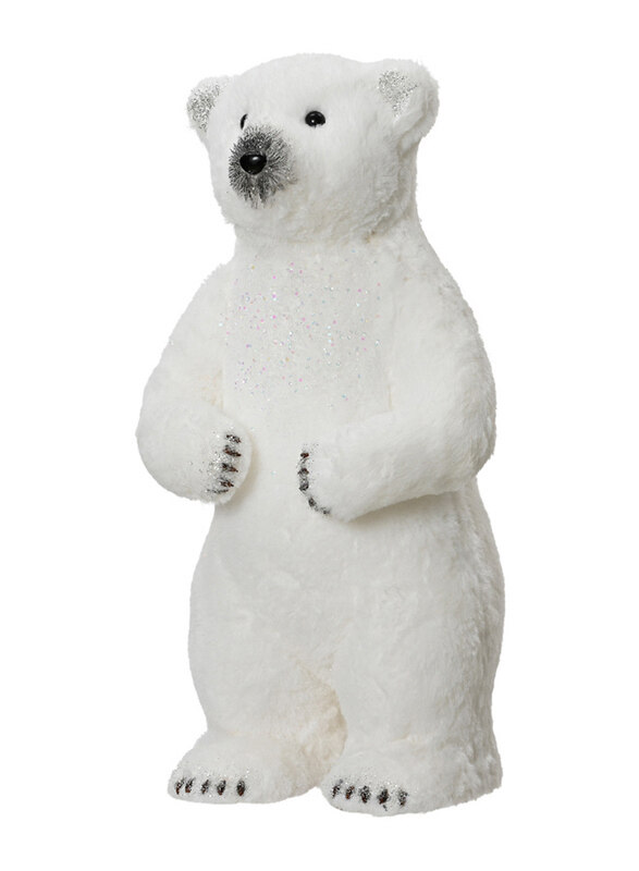 

Kaemingk Artificial Fur Glitters Bear, White