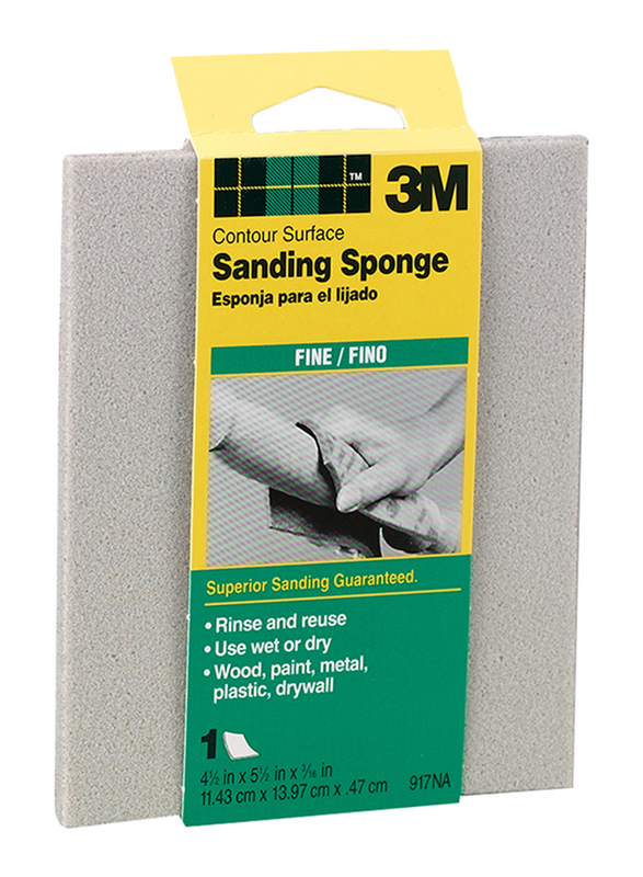 3M Foam Sanding Sponge Fine Contour Surface, Grey