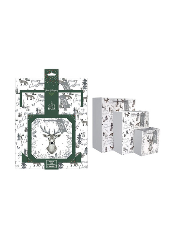 

Rsw Eco Deer Gift Bags, 3 Pieces, Silver