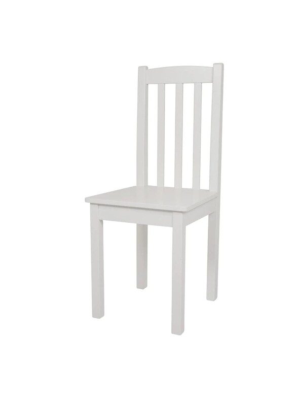 Homesmiths Wooden Nelson Desk Chair, White H92 x W39 x D40cm