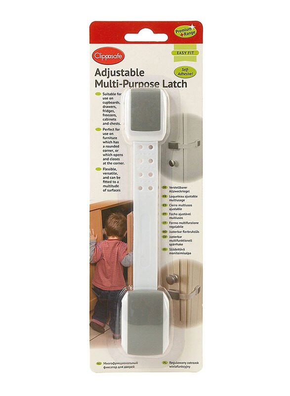 

Clippasafe Adjustable Multi-Purpose Latch, White/Grey