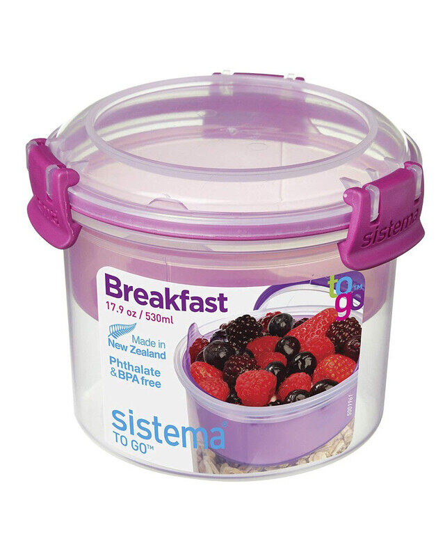 

Sistema 0.5 Ltr Breakfast Plastic Bowl Food Storage Container, 1 Piece, Clear