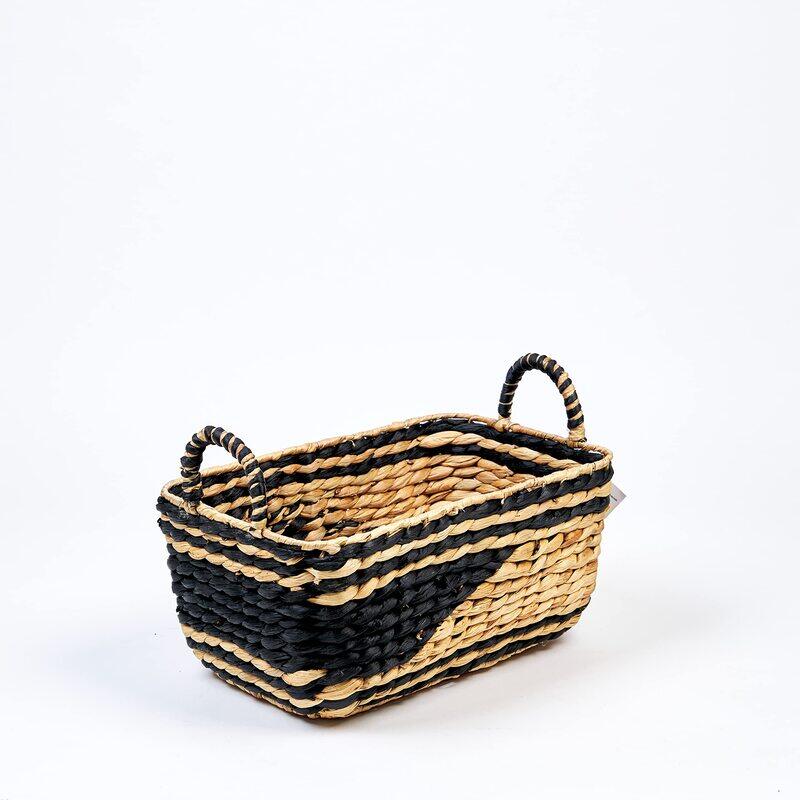 

Homesmiths Medium Water Hyacinth Storage Basket, 40 x 25 x 18 cm, Brown/Black