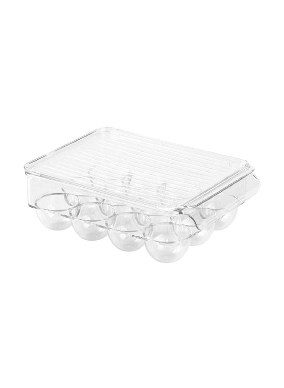 IDesign Plastic Fridge Bins Egg Holder, Small, Clear