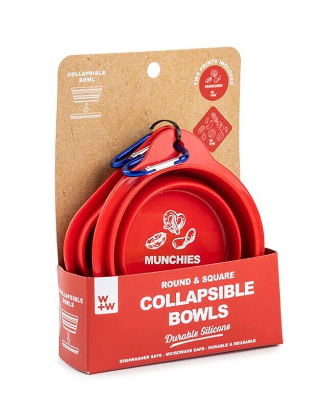 

Core 2-Piece Square Collapsible Bowls Set, Red