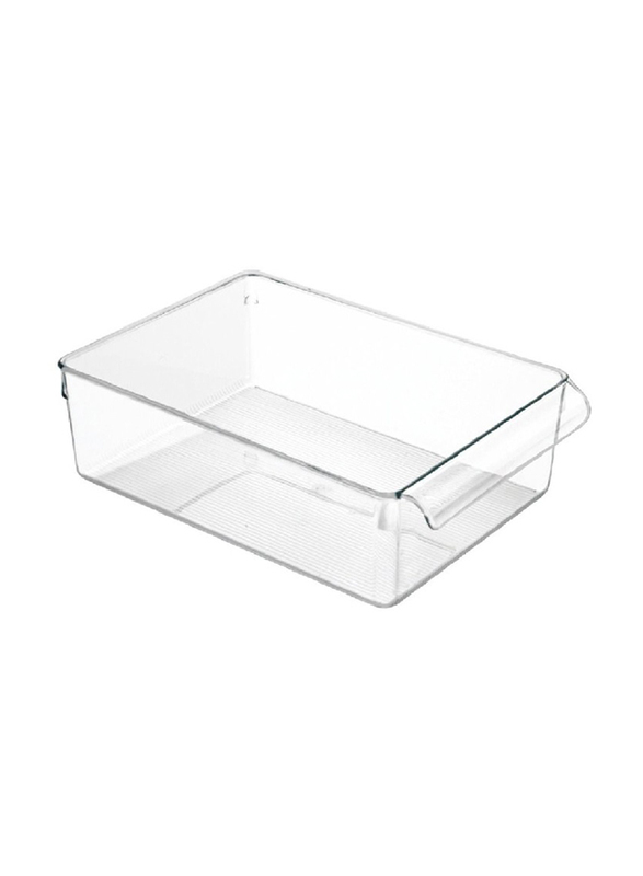 IDesign Linus Kitchen Organiser Cupboard Storage Unit for Condiments and Food Storage, Large, Clear