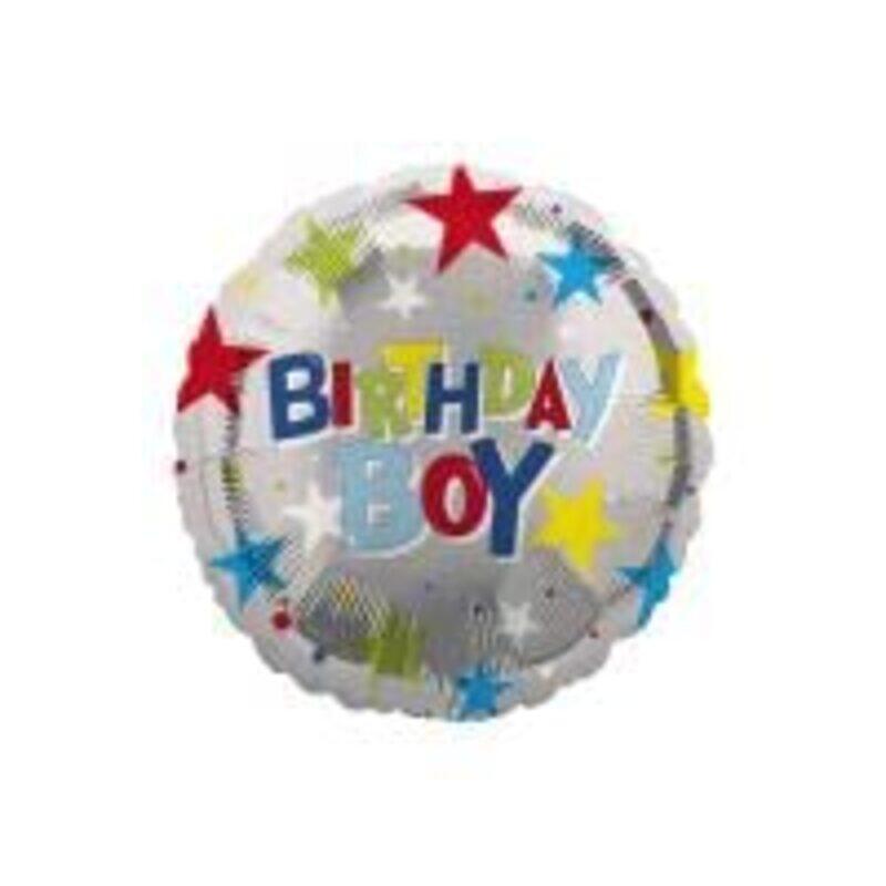 

Party Bag World Happy Birthday Boy Foil Balloon, 18-inch, Silver