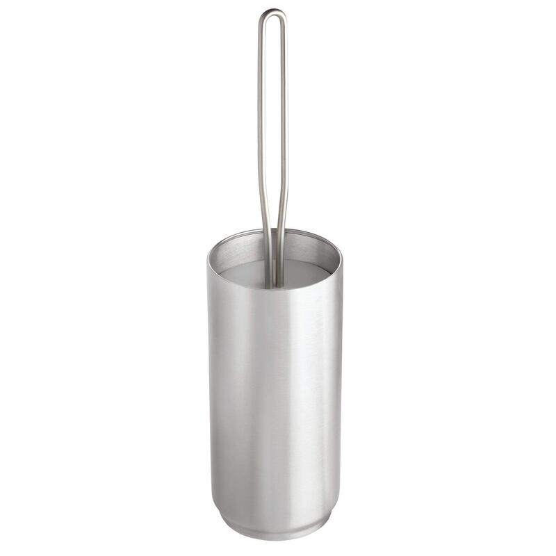 

iDesign Austin Toilet Bowl Brush and Holder Set Brushed, Silver