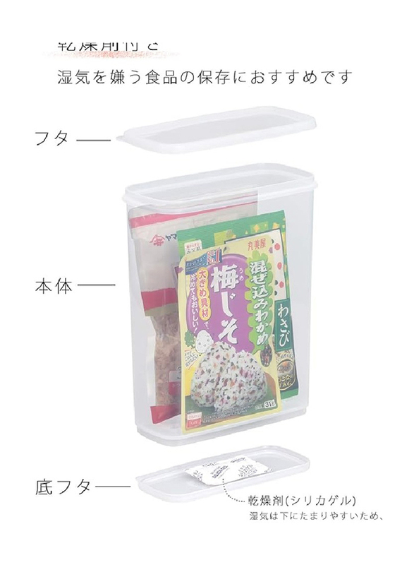 Inomata Hokan-sho Plastic Dry Food Stocker, Clear
