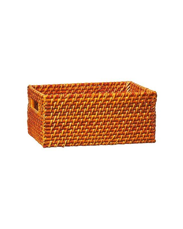 

Homesmiths Small Rattan Storage Bins with Handle, 28 x 18 x 13cm, Copper