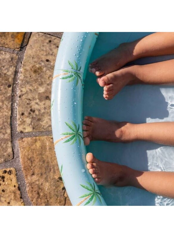 Swim Essentials  Palm Tree Printed Children's Inflatable Pool 100 cm diameter - Dual rings Suitable for Age +3