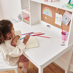 Homesmiths Elegant White Desk Table And Chair For Kids - Modern, Minimalist And Rustic