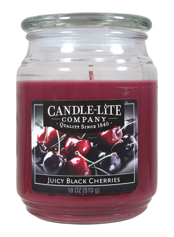 

Candle Lite Everyday Essential Fresh Black Cherries Terrace Jar Candle, 510 g, Maroon