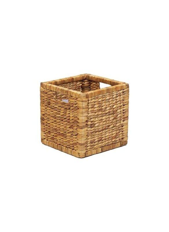 

Homesmiths Square Water Hyacinth Storage Basket, 30 x 30 x 30 cm, Brown