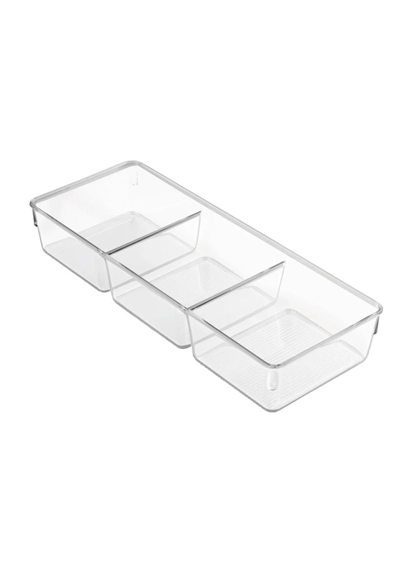 Inter Design Linus Dresser with 3 Divider, Polyethylene, 12cm, Clear
