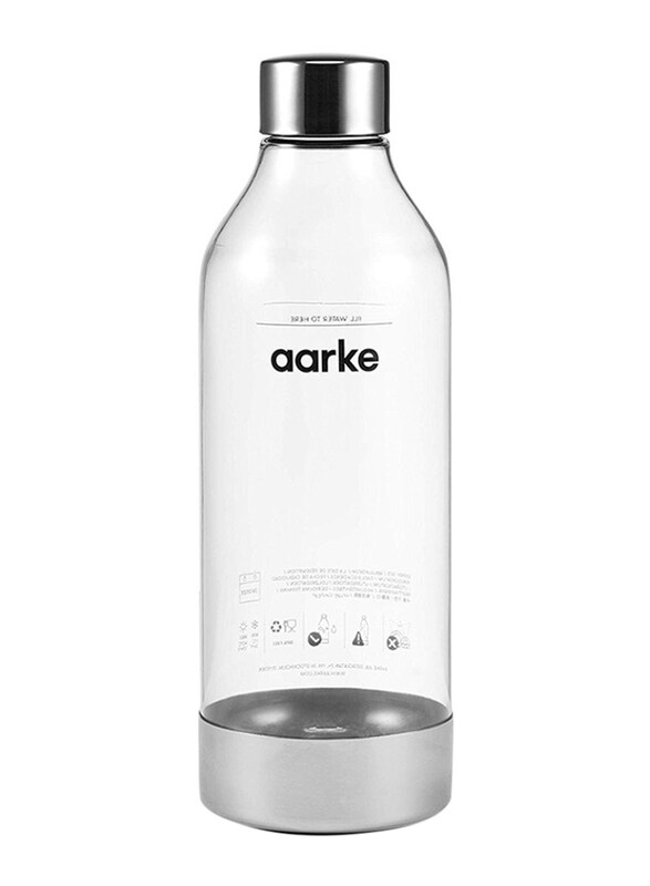 

Aarke 1Ltr Extra Pet Bottle, Clear/Silver