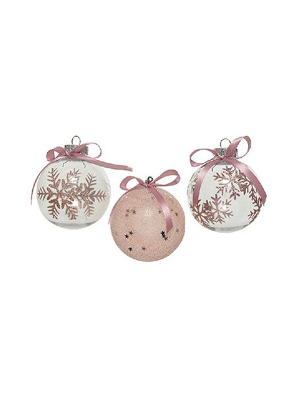 

Kaemingk Decoris Bauble Shatterproof with Pink Satin Bow, Assorted Colour