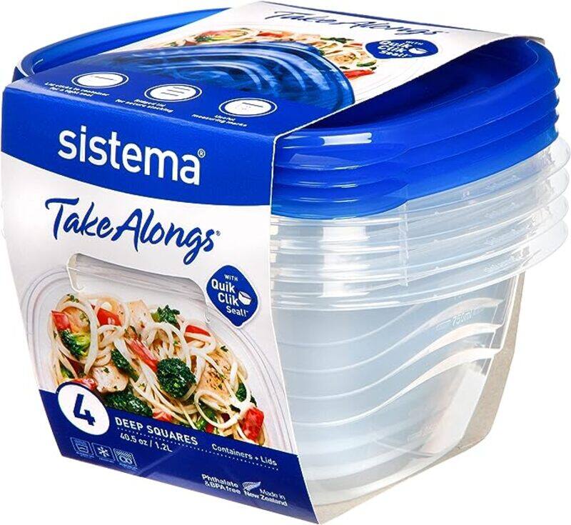 

Sistema Takealongs Deep Square Container, 1.2L, Clear/Blue