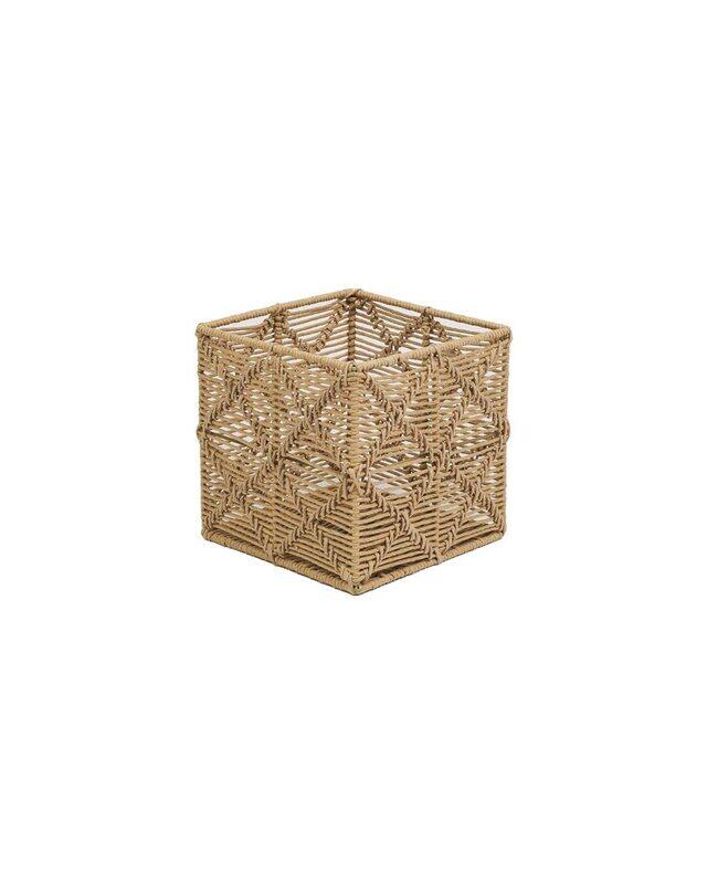 

Homesmiths Small Square Paper Rope Basket, 25 x 25 x 25 cm, Brown