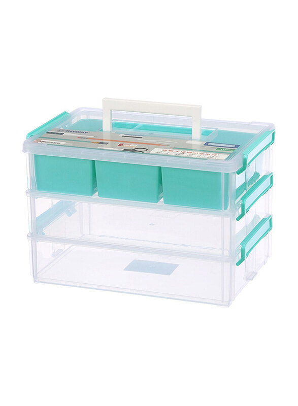 

Keyway 3 Tier Connected Box, 6.5L, Blue/Clear