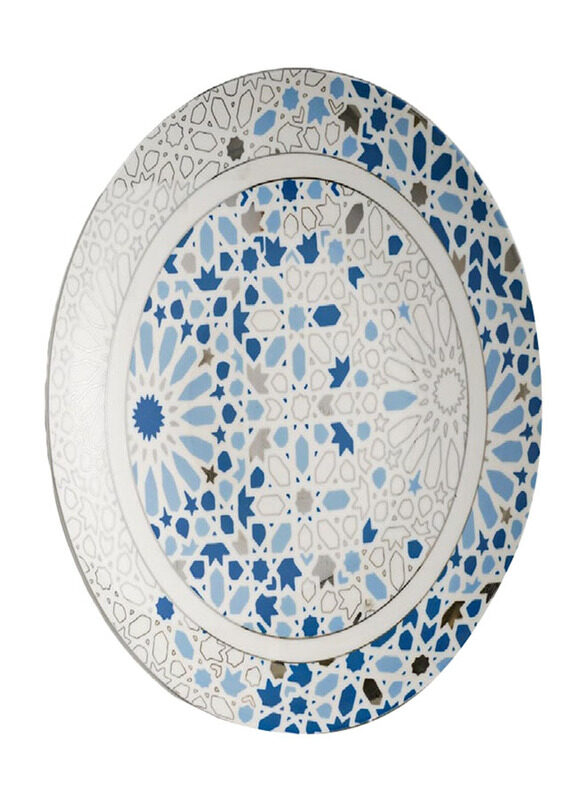 

Homesmiths 40cm Rosa Nogoum Large Serving Plate, White/Blue
