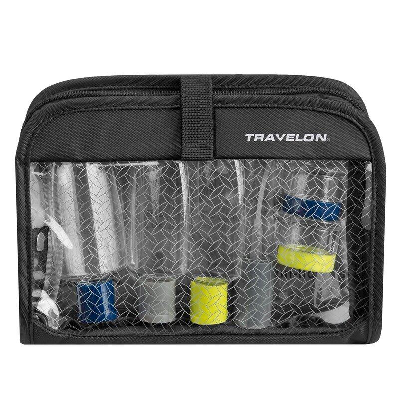 

Travelon Wet Dry 1 Quart Bag with Plastic Bottles, Black