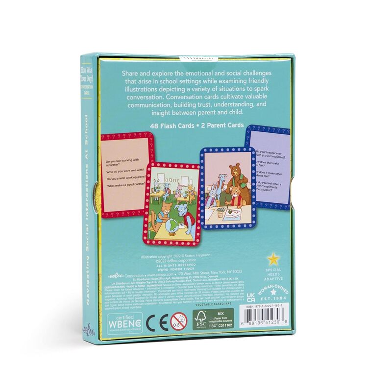 eeBoo How Was Your Day? Conversation Cards for Education and fun to play for kids.