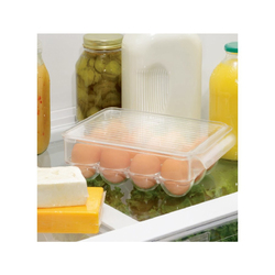 IDesign Plastic Fridge Bins Egg Holder, Small, Clear