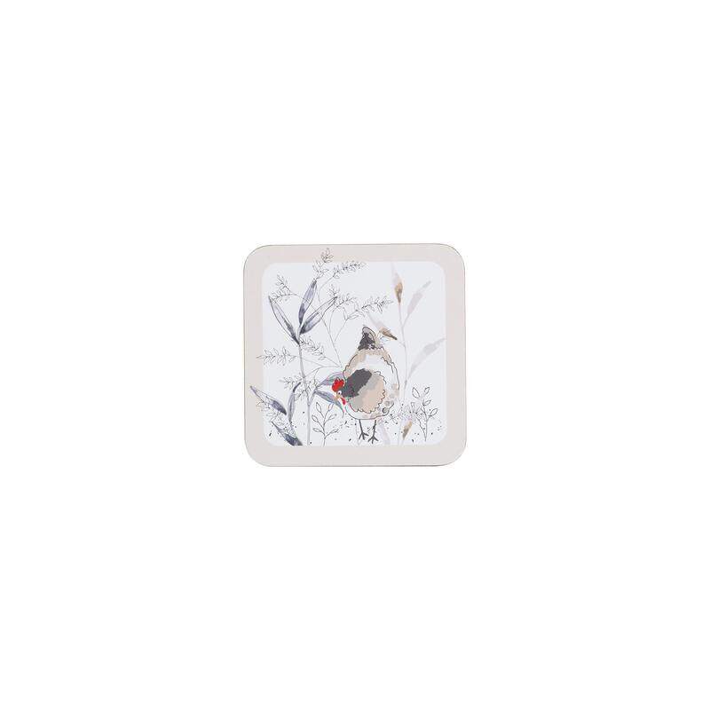 

Price & Kensington 4-Piece Country Hens Coasters Set, Cream