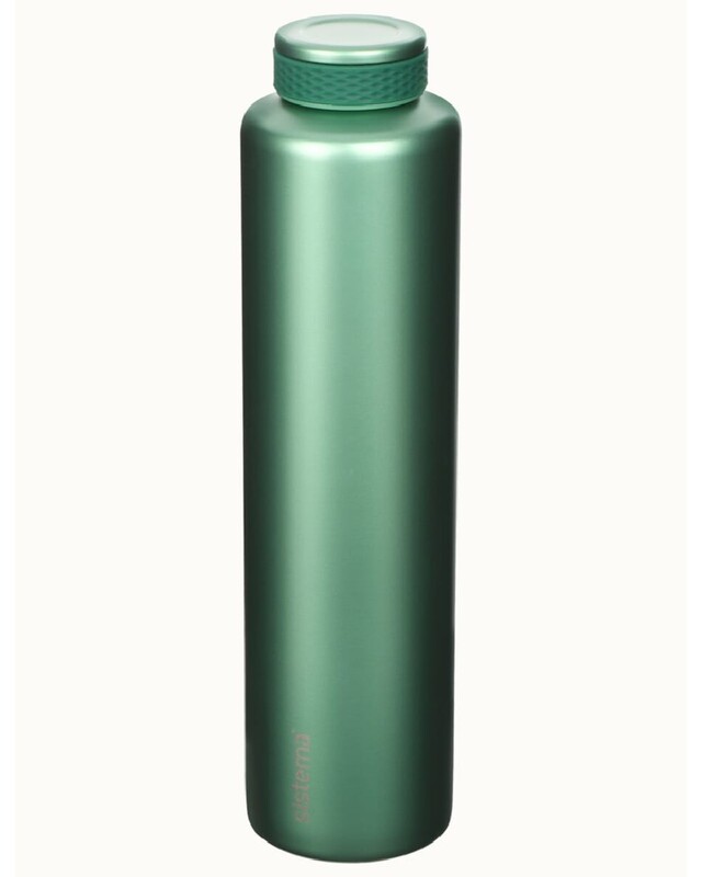 Sistema 600ML Chic Stainless-Steel Bottle, designed with double walled insulation and 100% Leak Proof to keep drinks Hot & Cool, BPA Free. Green.