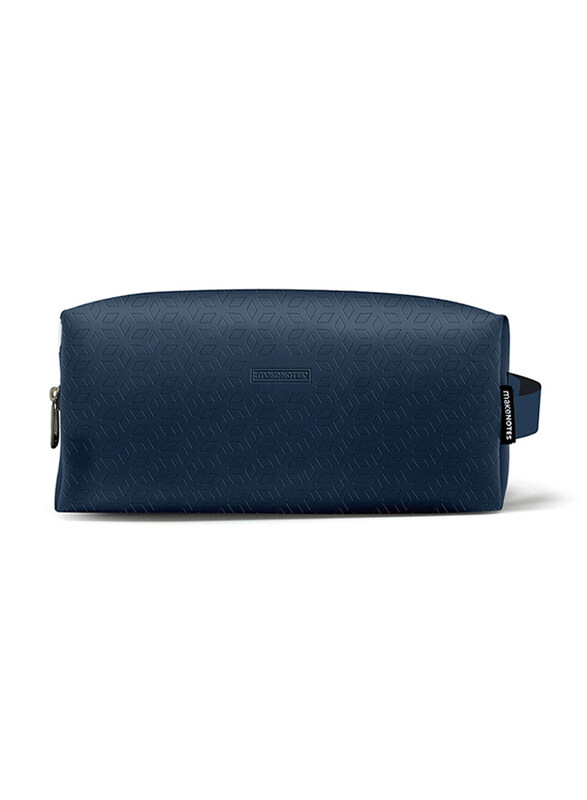 

Makenotes Synthetic Leather Rectangular Toiletry Bag, Navy Blue