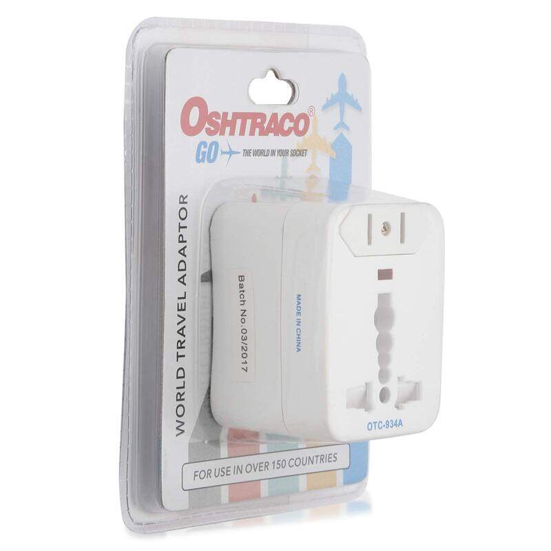 

Oshtraco World Travel Adaptor 1xUniversal Plug Input & 1xUS 2 Pin Socket Outlet, White