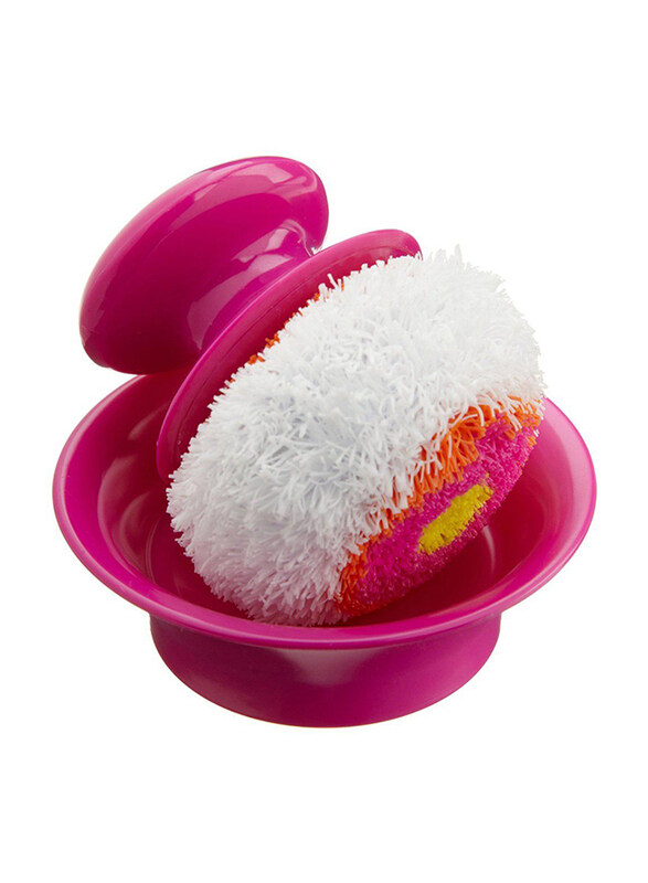 

Casabella Mini Mesh Scrubber with Holder, Pink/White