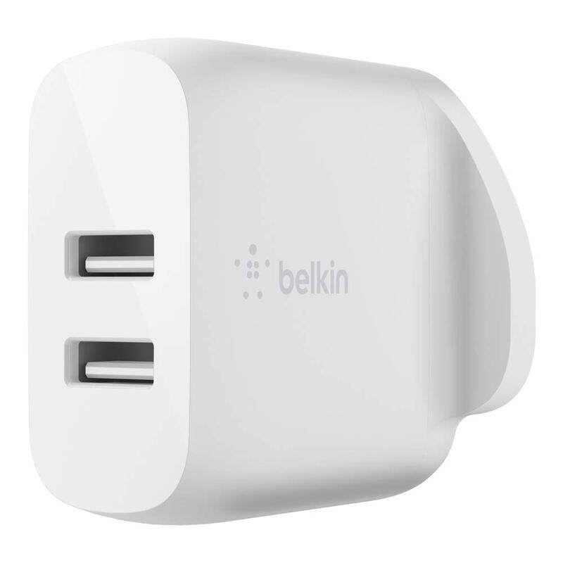 

Belkin 24W Dual Boost Wall Charger, USB Type A to Type A Charger Port, White