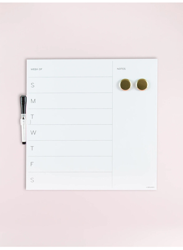 

U Brands Tile Dry Erase Weekly Board, 14 x 14 inch, White