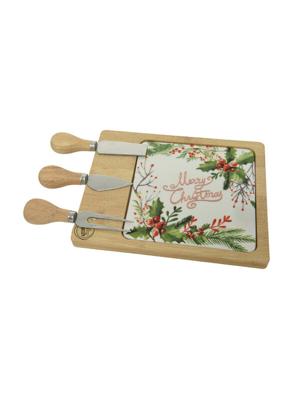 

Kaemingk Christmas Cheese Bamboo Board with Cutlery, Multicolour