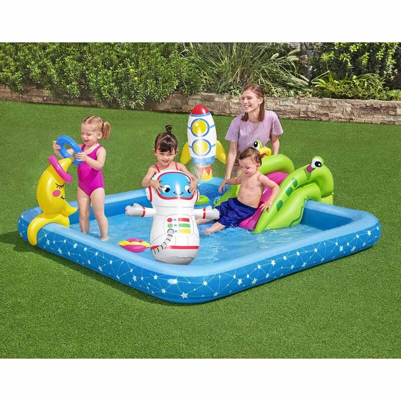 Bestway  Little Astronaut Playcenter Pool, Made With High-Wuality Pvc Material, Capacity 308L, Contains Multiple Games. 228X206X84Cm