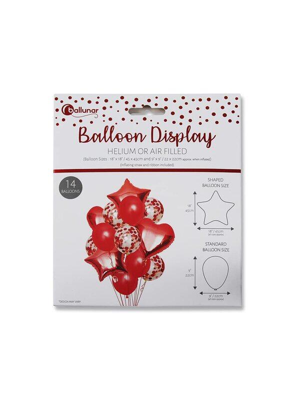 

Eurowrap Balloon Display, 45 x 45cm & 22 x 22cm, 14-Piece, Red
