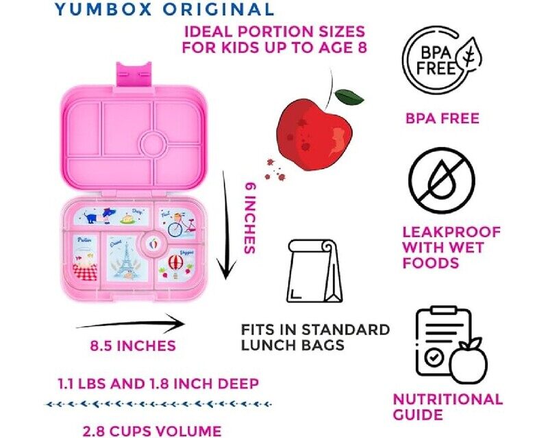 Yumbox  6-Compartment Bento Box Pink