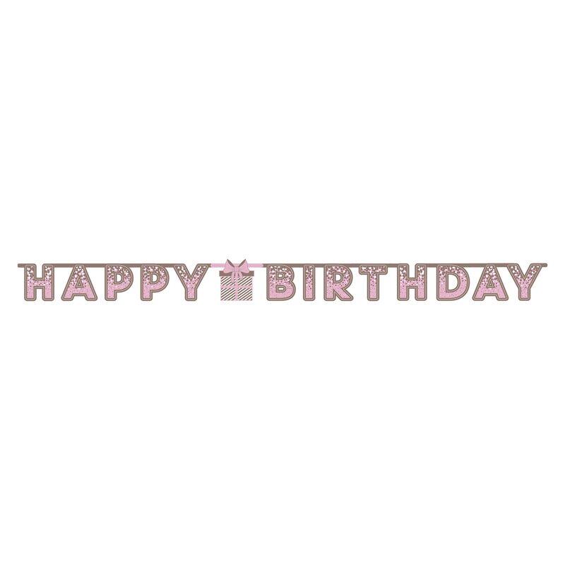 

Fun House Happy Birthday Female Paper Banner, Pink