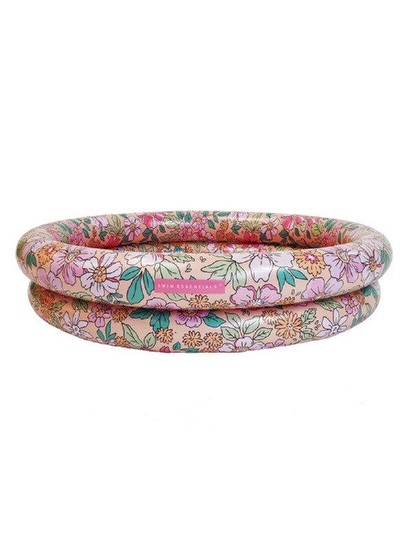 Swim Essentials  Pink Blossom Printed Children's Inflatable Pool 100 cm diameter - Dual rings Suitable for Age +3