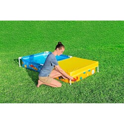 Bestway My First Frame Pool And Sandpit, Have An Exciting Backyard Fun, Made Up Of Steel, Pvc And Polyster Maetrial For Durability, Capacilty Of 365 L.  213X122X305Cm