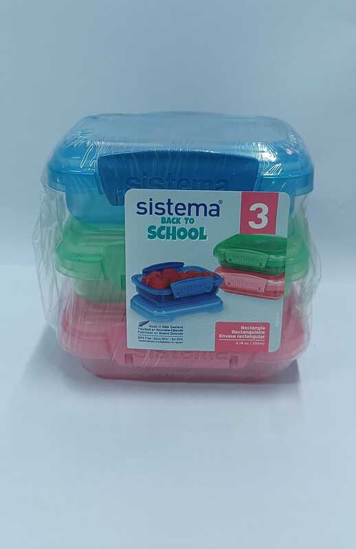 Sistema Rectangular Lunch Boxes (3 Pack): 200ml, Portion Control Containers - BPA-Free & Portable