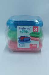 Sistema Rectangular Lunch Boxes (3 Pack): 200ml, Portion Control Containers - BPA-Free & Portable