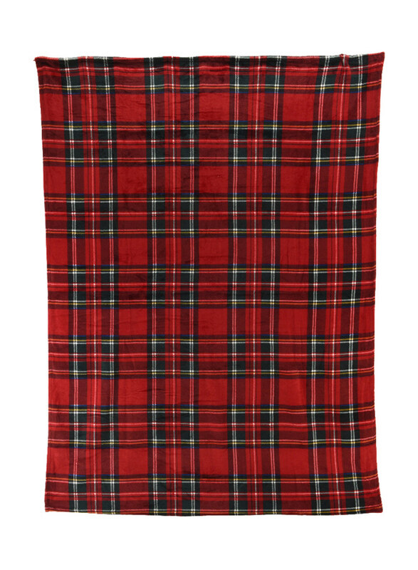 

Kaemingk Polyester Flannel Check Throw, Red