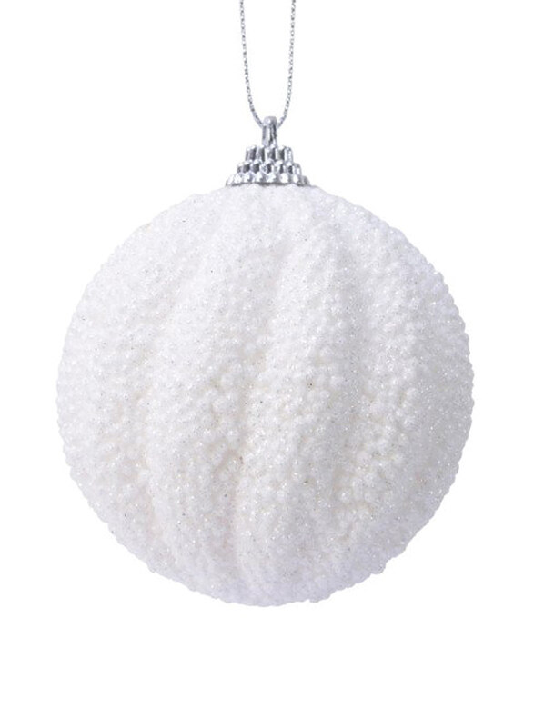 

Kaemingk Foam Glitter Winter Bauble, 8cm, 1 Piece, White