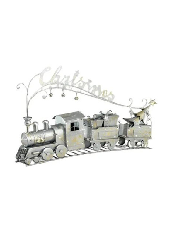 

Swift Metal Train with Message Ornament, 102cm, Silver