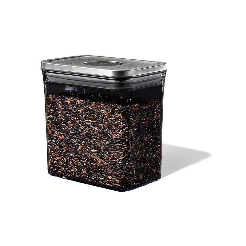 

Oxo Steel Rectangle Pop Container, 3118800, 2.5 Liters, Gray/Clear