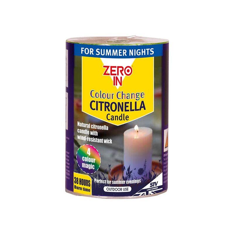 

Zero In Citronella Colour-Change Pillar Candle, Multicolour